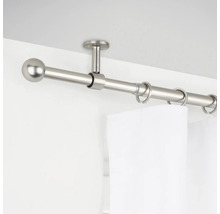 Gardinenstangen Set ausziehbar 2in1 edelstahl-optik 120-210 cm Ø 16/19 mm