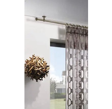 Gardinenstangen Set ausziehbar 2in1 edelstahl-optik 120-210 cm Ø 16/19 mm