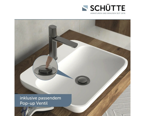Waschbecken mit Armatur und inklusivem Pop-up Ventil
