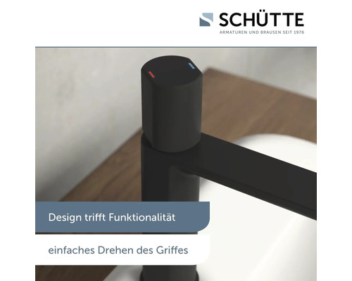 Schwarzer Wasserhahn mit Temperaturanzeige für Badezimmer