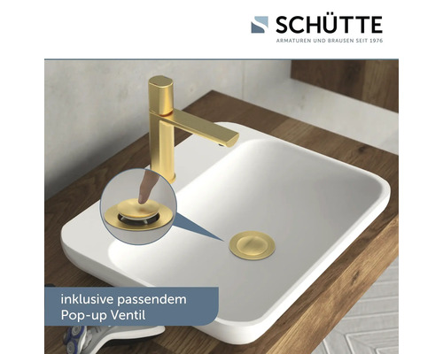 Waschbecken mit Armatur und inklusivem Pop-up Ventil