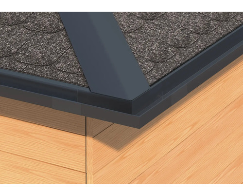 Dachschindeln mit Dachrandabschluss und Holzfassade