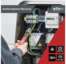 Elektriker misst mit einem Wiha Spannungsprüfer spannungsfrei Strom