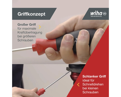 Wiha Schraubendreher Griffkonzept für große und kleine Schrauben