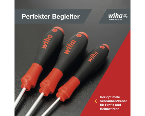 Drei Wiha Schraubendreher mit Kunststoffgriff