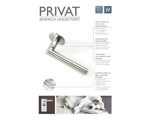 Türbeschlag mit der Aufschrift Privat, einfache Bedienung