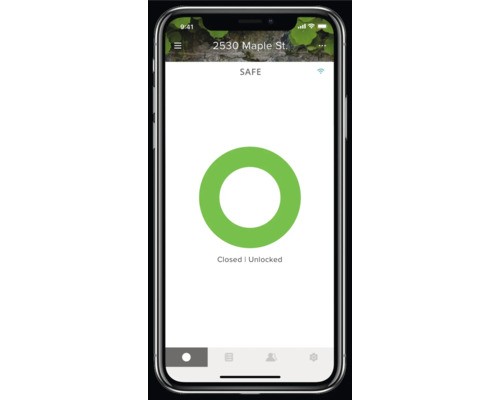 Smartphone-Anzeige: Status geschlossen und entriegelt