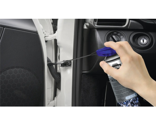 Anwendung von Mehrzweckspray zur Autopflege