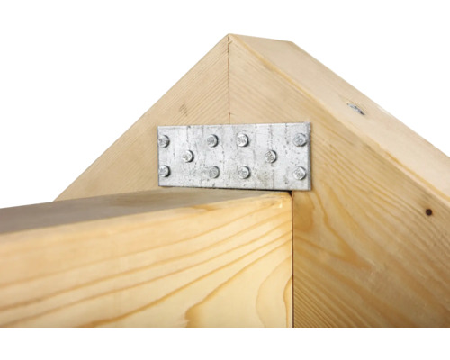 Holzbalkenkonstruktion mit Verbindungselement aus Metall