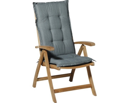 Holz Gartenstuhl mit grauer Auflage