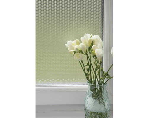 Dekorfolie auf einem Fenster mit Blumen in einer Vase