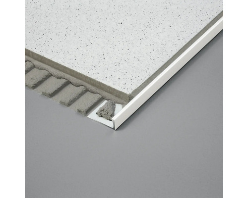 Fliesenprofil aus Kunststoff am Fliesenrand