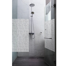 Modernes Badezimmer mit Dusche, Glaswand und Bambusmuster