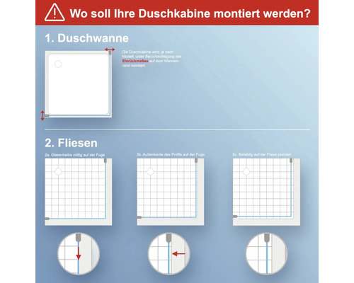 Anleitung zur Montage einer Duschkabine: Duschwanne und Fliesen