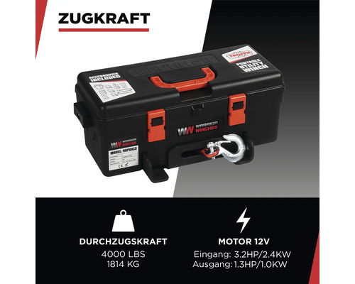 Tragbare elektrische Seilwinde mit Zubehör in einer Box