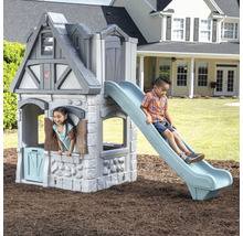 Spielhaus Spielturm STEP 2 123,2 x 270,5 cm Kunststoff blau, weiß bestehend aus Grundturm, Rutsche blau