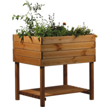 Hochbeet auf Stelzen dobar Kubus 78 x 58 x 78 cm hellbraun