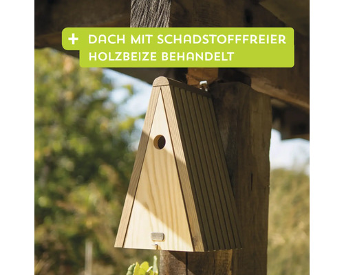 Dreieckiges Vogelhaus aus Holz