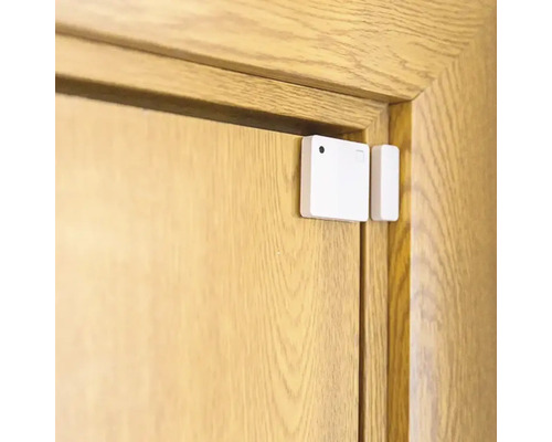 Tür mit montiertem Tür- und Fensterkontakt