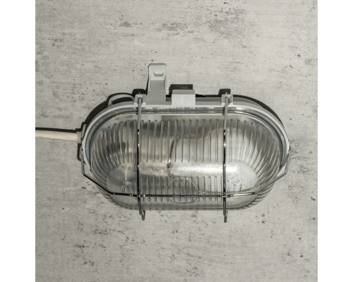 Ovale Deckenleuchte mit Schutzgitter