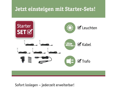 Starterset mit Leuchten, Kabel und Transformator