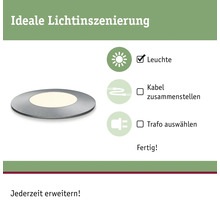 Paulmann Plug & Shine LED Einbauleuchten Einzelspot IP65 2,5W 95 lm 3000 K Floor Mini silber 230/24V