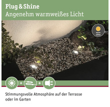 Paulmann Plug & Shine LED Einbauleuchten Einzelspot IP65 2,5W 95 lm 3000 K Floor Mini silber 230/24V