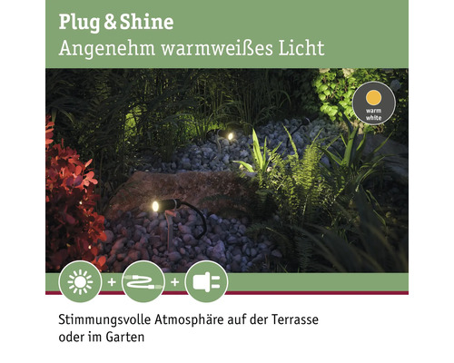Garten mit Plug and Shine Leuchten für stimmungsvolle Beleuchtung