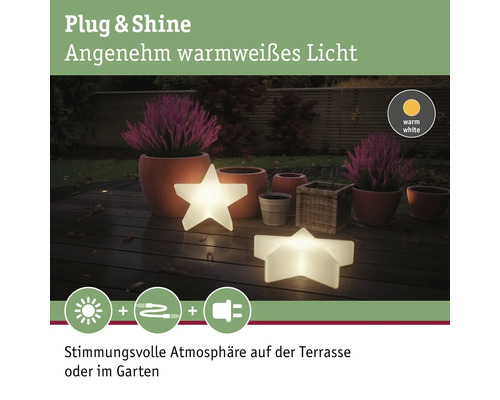 Dekorative Sternleuchten für den Außenbereich auf einer Terrasse