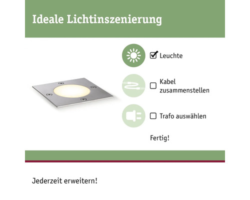 Quadratische Bodenleuchte aus Metall