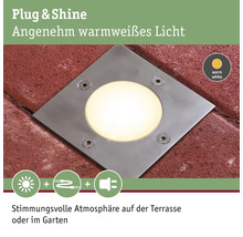 Paulmann Plug & Shine LED Bodeneinbaustrahler eckig IP65 3,6W 300 lm 3000 K silber 230/24 V