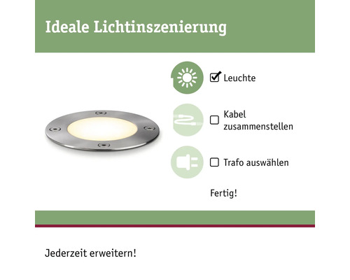 Bodeneinbaustrahler mit Zubehörinformationen