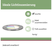 Paulmann Plug & Shine Bodeneinbauleuchte Einzelspot RGBW IP65 3,6W 200 lm 3000- 6500 K silber Zigbee - Kompatibel mit SMART HOME by hornbach