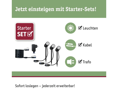 Starterset mit Leuchten, Kabel und Transformator
