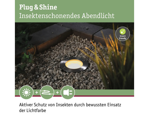 Bodeneinbaustrahler im Außenbereich mit Insektenschutz