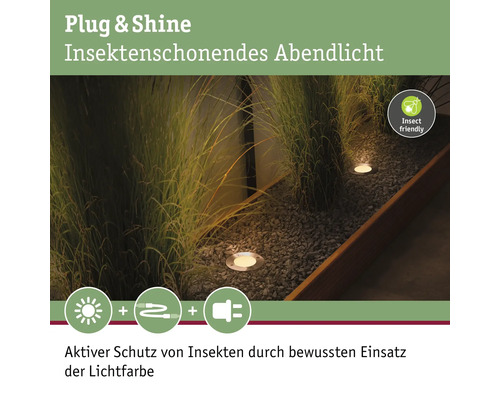 Beleuchtete Gartenszene mit Bodeneinbaustrahlern und Ziergräsern