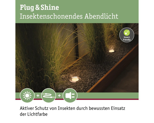 Szene mit Gartenbeleuchtung für abendliche Insektenfreundlichkeit