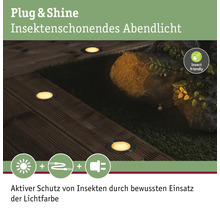 Plug and Shine Insektenschonendes Abendlicht: Bodeneinbaustrahler im Garten mit Insektenschutz