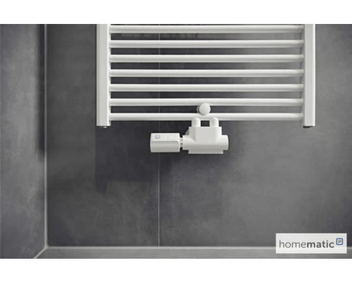 Homematic IP Heizkörperthermostat mit Adapter an einem Heizkörper