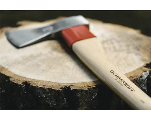 Ochsenkopf Axt auf Holzscheibe