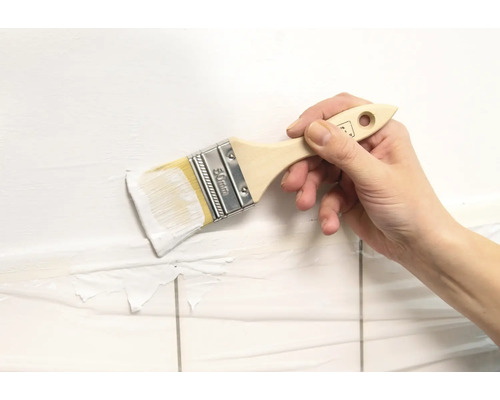 Hand bemalt Fliesenwand mit Pinsel