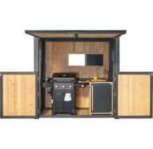Grillhaus Konsta klein 224 x 102 cm natur-anthrazit