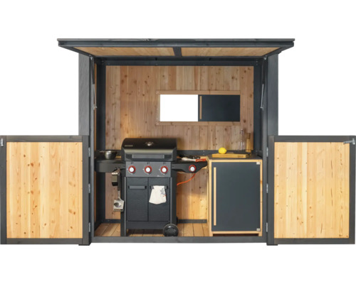 Grillhaus Konsta klein 224 x 102 cm natur-anthrazit Grillhaus Konsta klein 224 x 102 cm natur-anthrazit