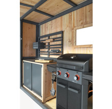 Grillhaus Konsta klein 224 x 102 cm natur-anthrazit