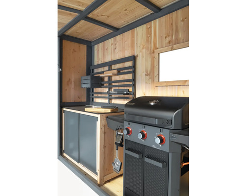 Grillküche mit Gasgrill, Arbeitsfläche und Stauraum