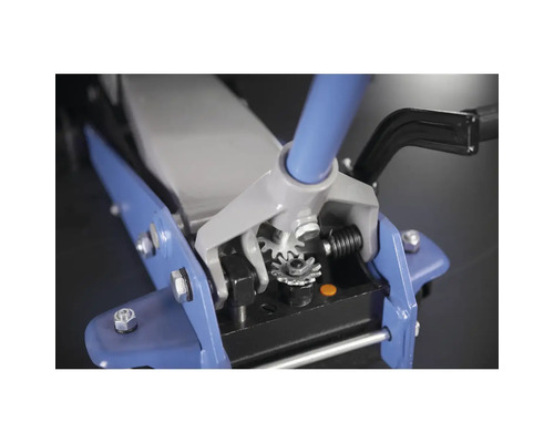 Detailaufnahme eines Wagenhebers mit Hebelmechanismus