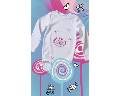 Langarmbody mit Katzenmotiv für Kinder