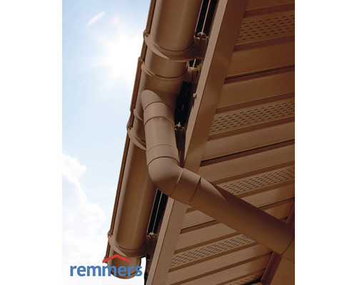 Nahaufnahme einer Dachrinne am Hausdach