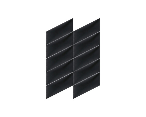 Anordnung aus schwarzen, länglichen Fliesen