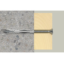 Fischer Dübel mit Schraube in Stein und Holz